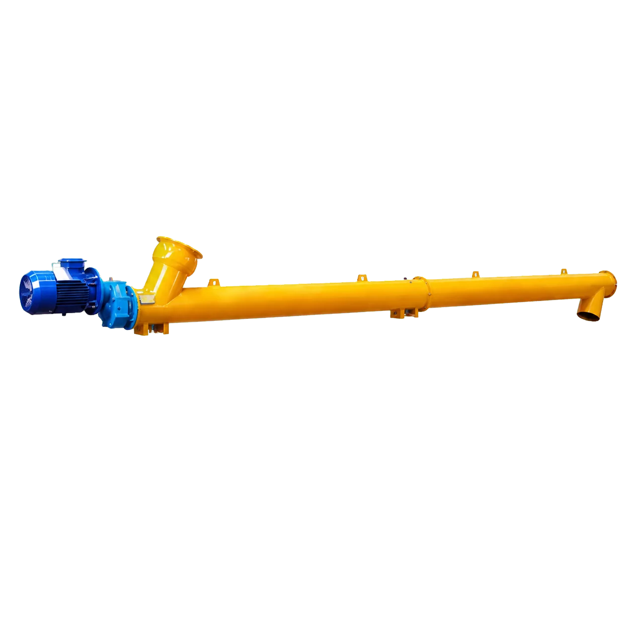 Yellow VOGO tubular cement screw conveyor with drive motor
